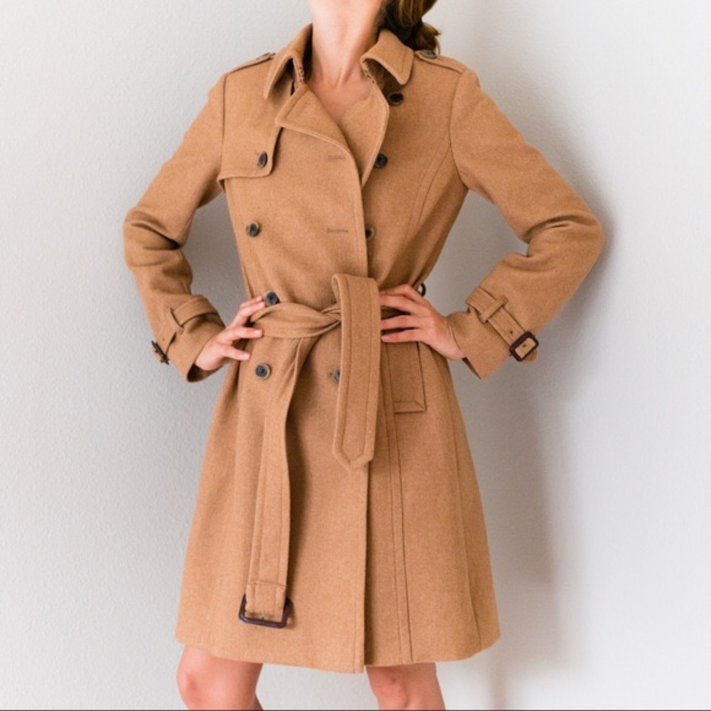 J. Crew Camel Icon Wool Trench Size 4